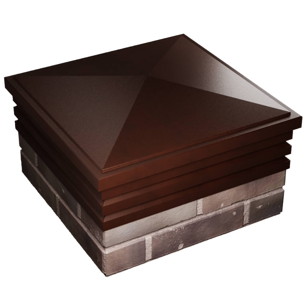 Колпак Zking Бона ХайТек Коричневый на столб 2х2 кирпича (513х513мм) в Гатчине фото