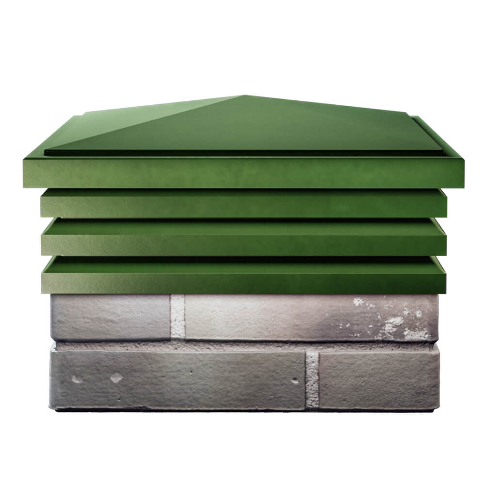 Колпак Zking Бона ХайТек Зеленый на столб 1.5х1.5 кирпича (385х385мм) Гатчина фото