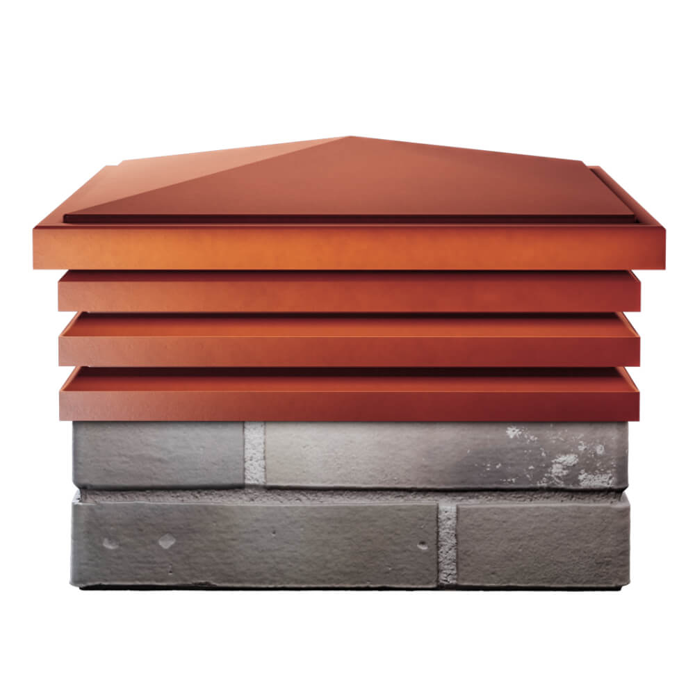 Колпак Zking Бона ХайТек Красный на столб 1.5х1.5 кирпича (385х385мм) Гатчина фото