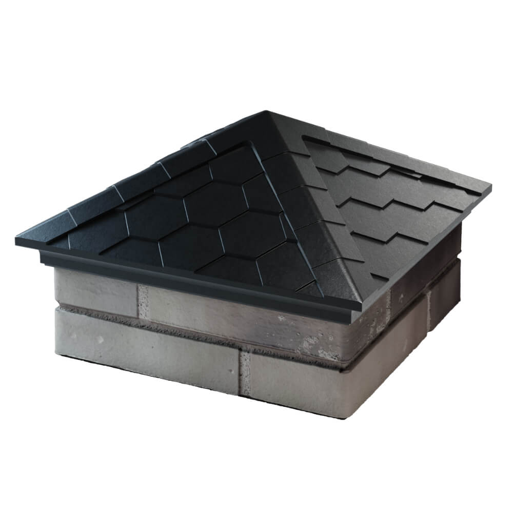 Колпак Zking Эверест Черный на столб 1.5х1.5 кирпича (390х390мм) в Гатчине фото