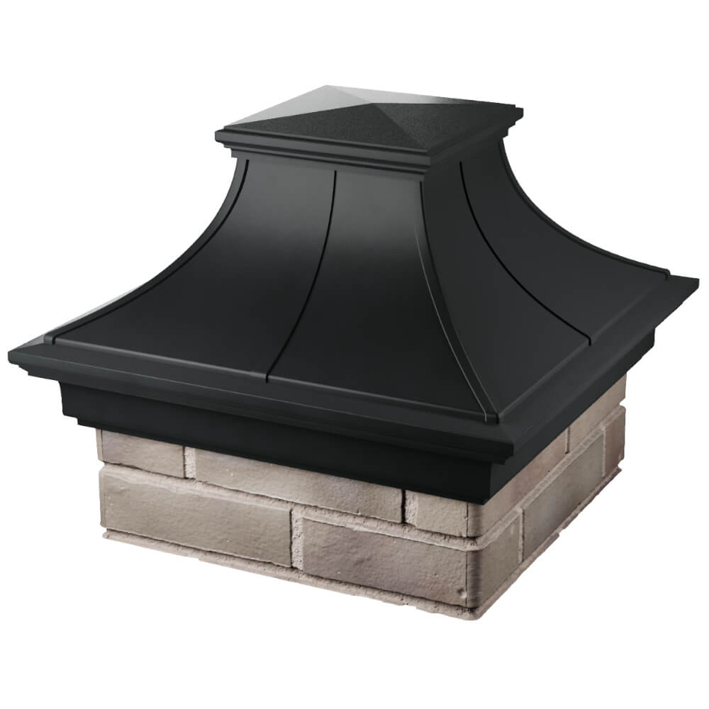 Колпак Zking Монблан Премиум Черный на столб 1.5х1.5 кирпича (385х385мм) в Гатчине фото