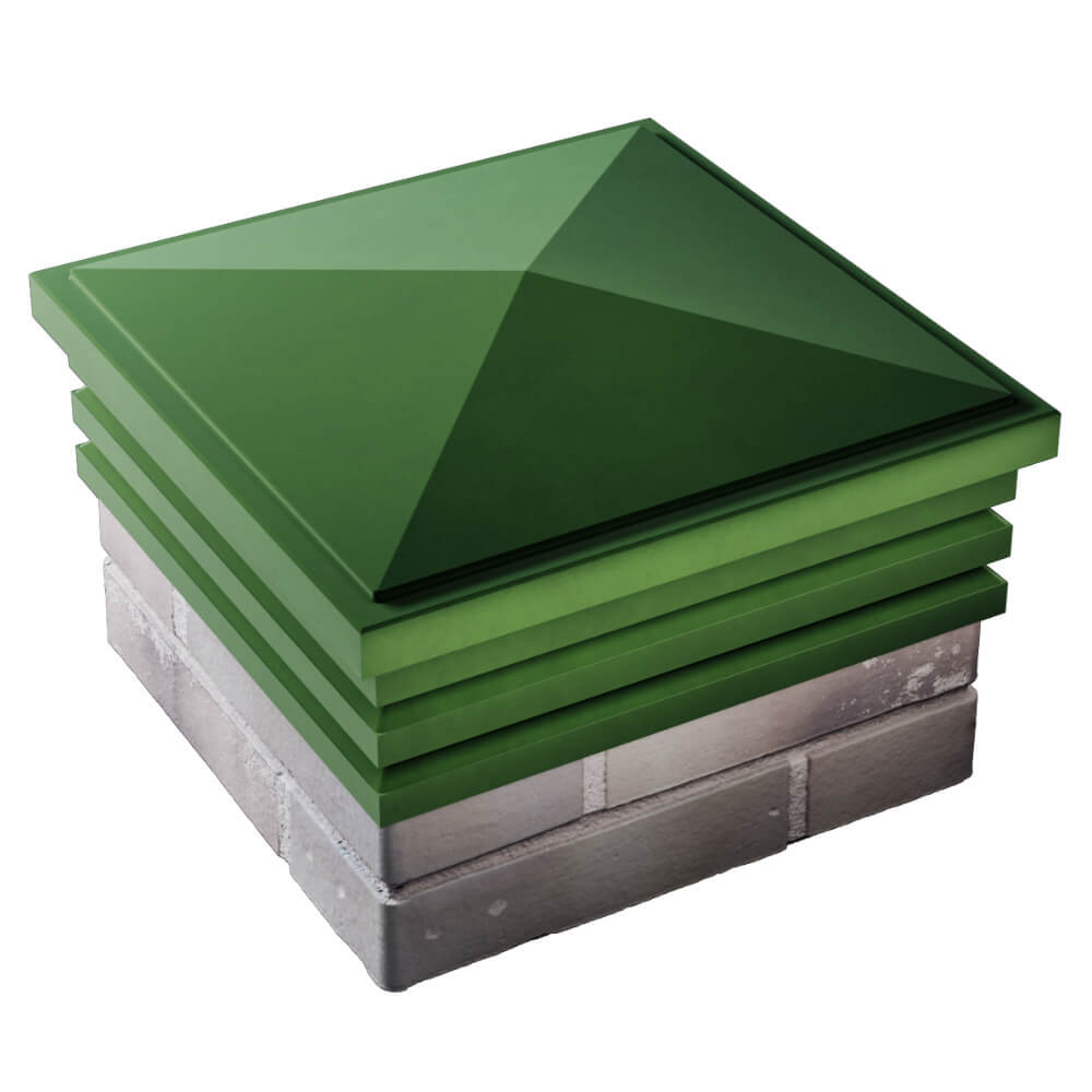 Колпак Zking Бона ХайТек Зеленый на столб 1.5х1.5 кирпича (385х385мм) в Гатчине фото