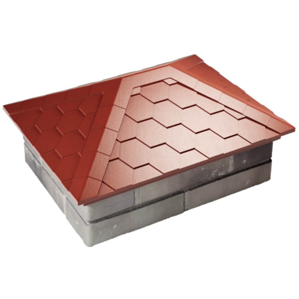 Колпак Zking Эверест Красный на столб 2х1.5 кирпича (520х390мм) Гатчина фото