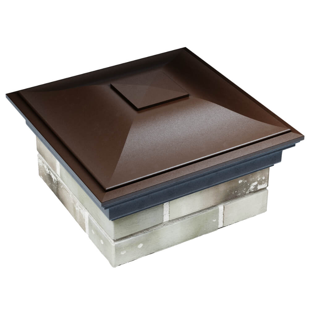 Колпак Zking Монблан Коричневый на столб 1.5х1.5 кирпича (385х385мм) в Гатчине фото