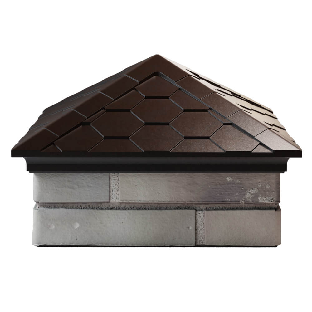 Колпак Zking Эверест Коричневый на столб 1.5х1.5 кирпича (390х390мм) Гатчина фото