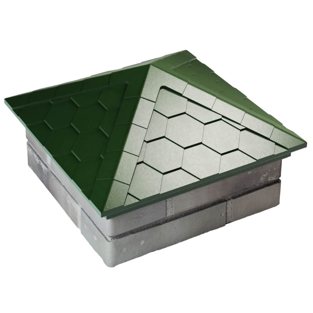 Колпак Zking Эверест Зеленый на столб 1.5х1.5 кирпича (390х390мм) в Гатчине фото