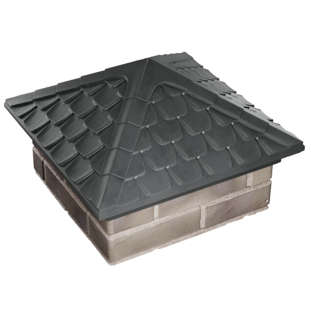 Колпак Zking Эльбрус Серый на столб 1.5х1.5 кирпича (385х385мм) в Гатчине фото