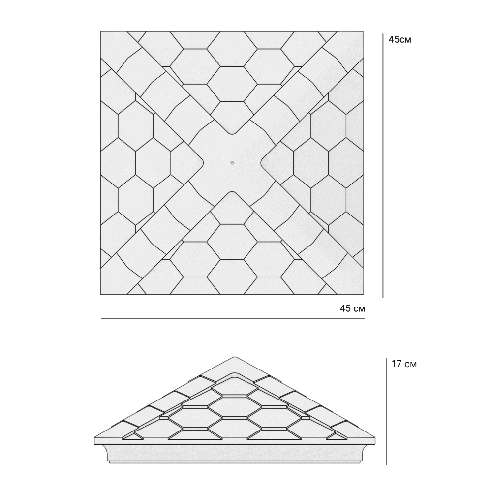 Колпак Zking Эверест Черный на столб 1.5х1.5 кирпича (390х390мм) в Гатчине фото