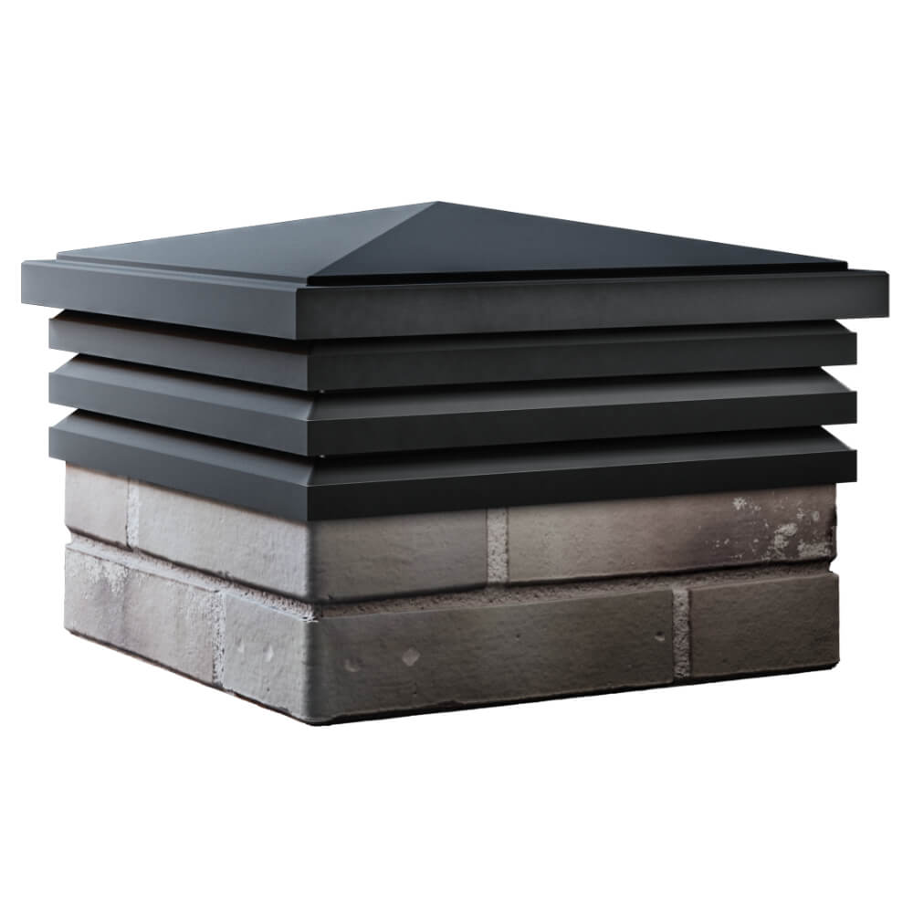 Колпак Zking Бона ХайТек Черный на столб 1.5х1.5 кирпича (385х385мм) в Гатчине фото