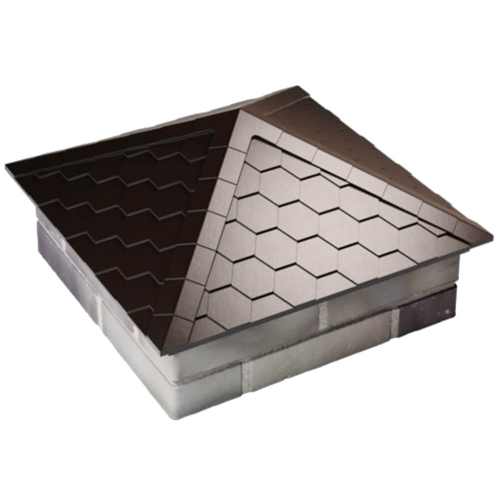Колпак Zking Эверест Коричневый на столб 2х2 кирпича (535х535мм) Гатчина фото