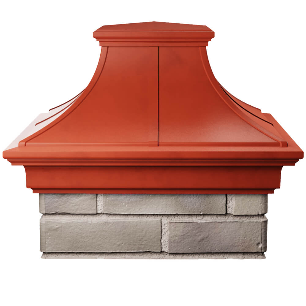 Колпак Zking Монблан Премиум Красный на столб 1.5х1.5 кирпича (385х385мм) Гатчина фото