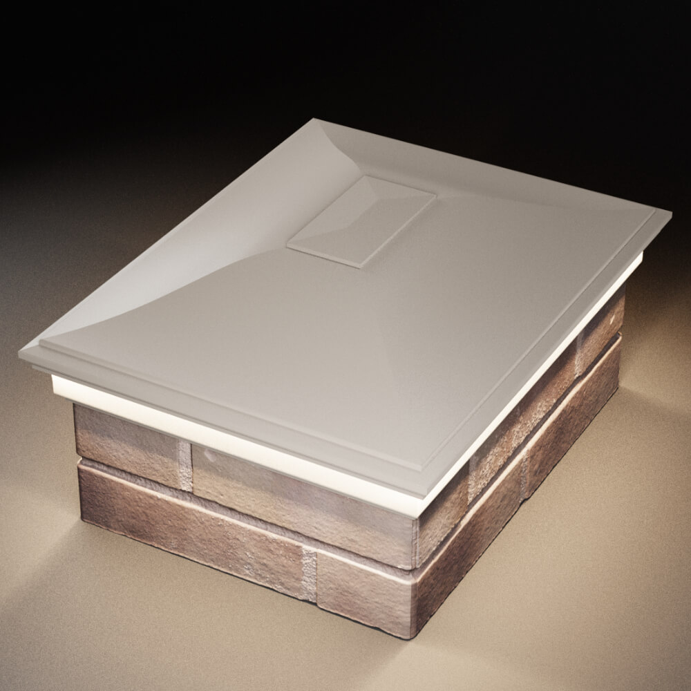 Колпак Zking Монблан Бежевый на столб 2х1.5 кирпича (515х385мм) c подсветкой в Гатчине фото