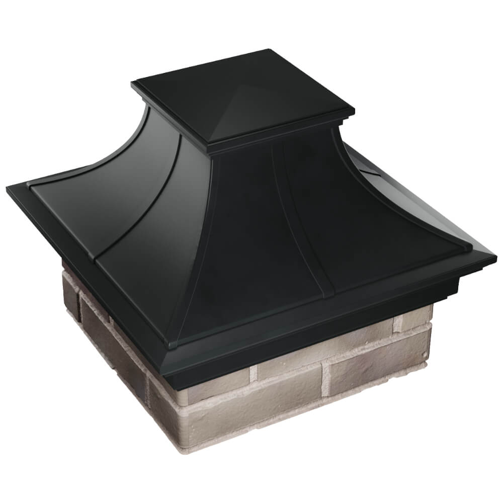 Колпак Zking Монблан Премиум Черный на столб 1.5х1.5 кирпича (385х385мм) в Гатчине фото