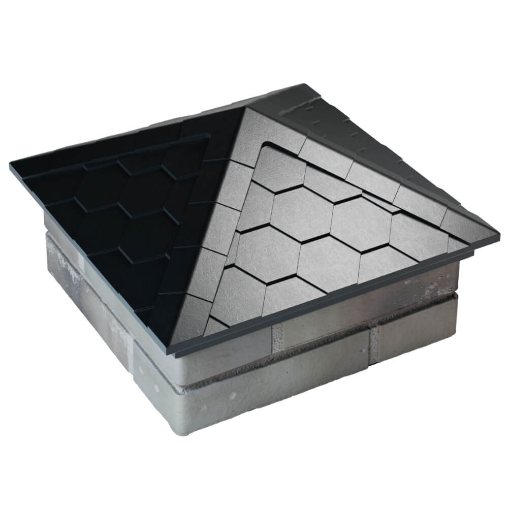 Колпак Zking Эверест Черный на столб 1.5х1.5 кирпича (390х390мм) в Гатчине фото