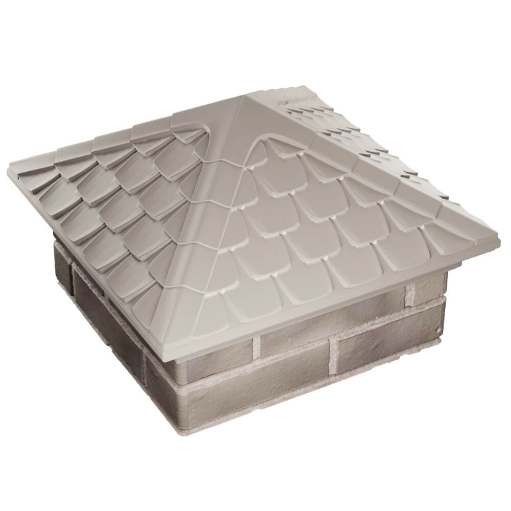 Колпак Zking Эльбрус Бежевый на столб 1.5х1.5 кирпича (385х385мм) в Гатчине фото