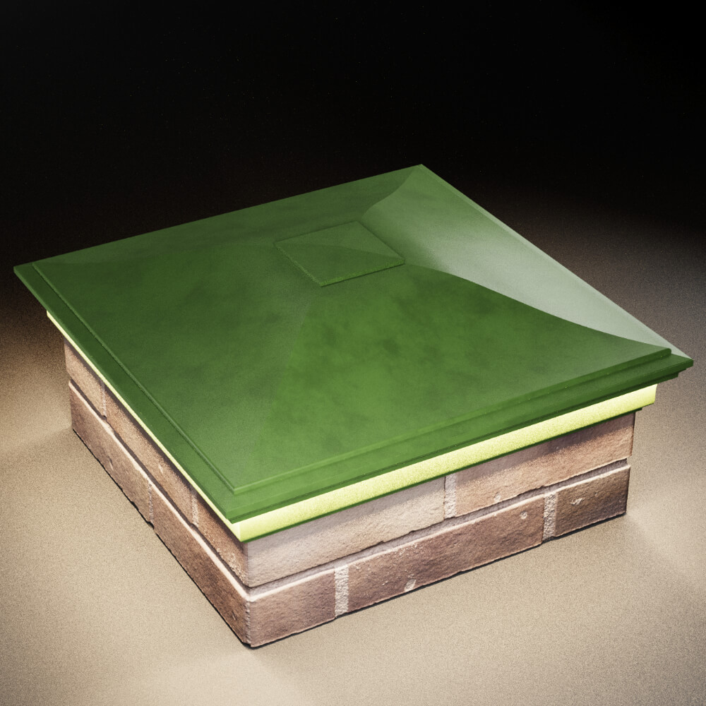 Колпак Zking Монблан Зеленый на столб 2х2 кирпича (515х515мм) c подсветкой в Гатчине фото