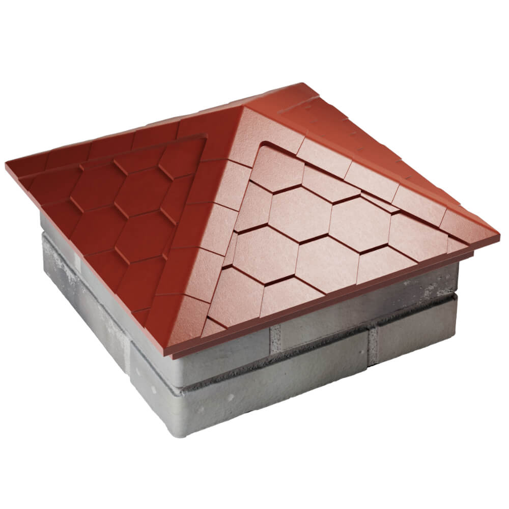 Колпак Zking Эверест Красный на столб 1.5х1.5 кирпича (390х390мм) в Гатчине фото