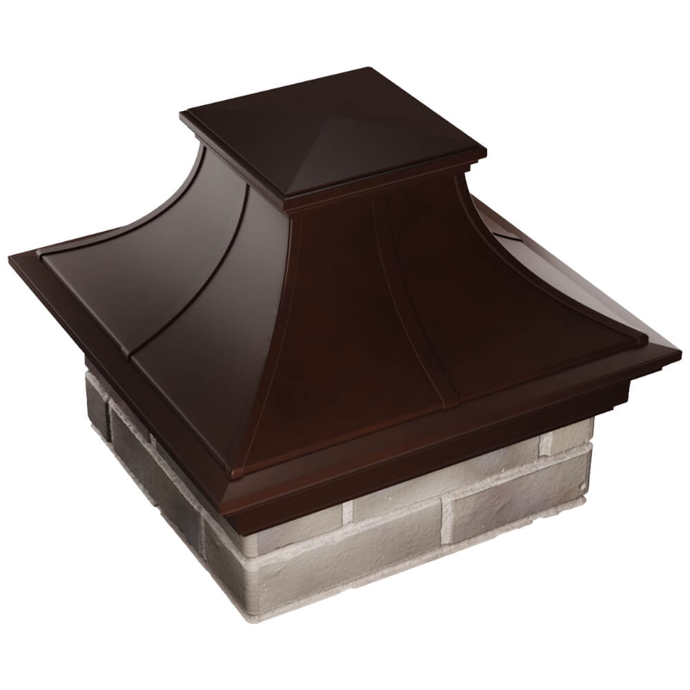 Колпак Zking Монблан Премиум Коричневый на столб 1.5х1.5 кирпича (385х385мм) в Гатчине фото