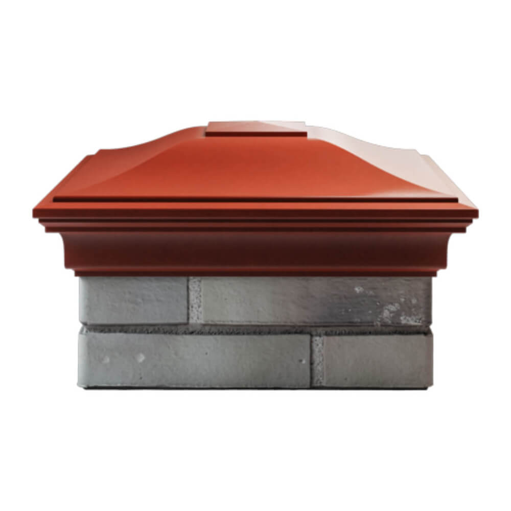 Колпак Zking Монблан Красный на столб 1.5х1.5 еврокирпича 0.7НФ (355х355мм) Гатчина фото