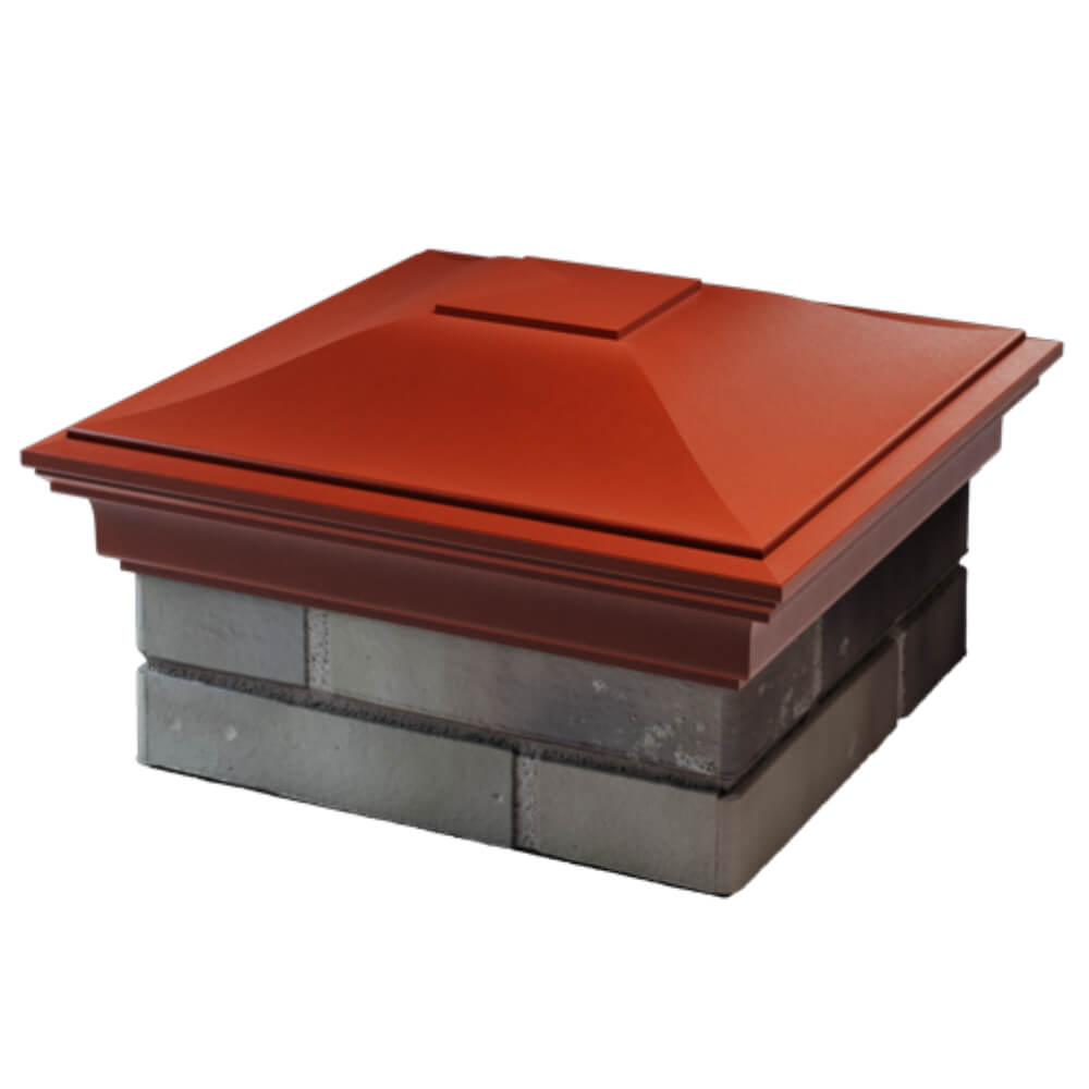 Колпак Zking Монблан Красный на столб 1.5х1.5 кирпича (385х385мм) в Гатчине фото