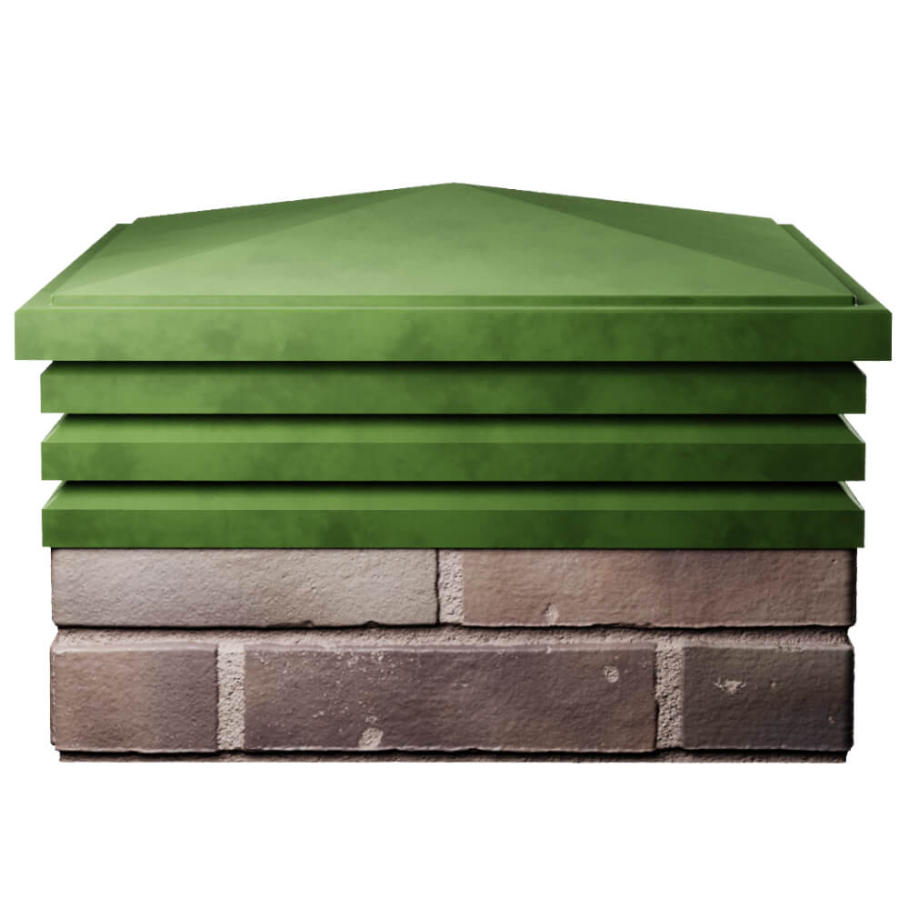 Колпак Zking Бона ХайТек Зеленый на столб 2х2 кирпича (513х513мм) Гатчина фото