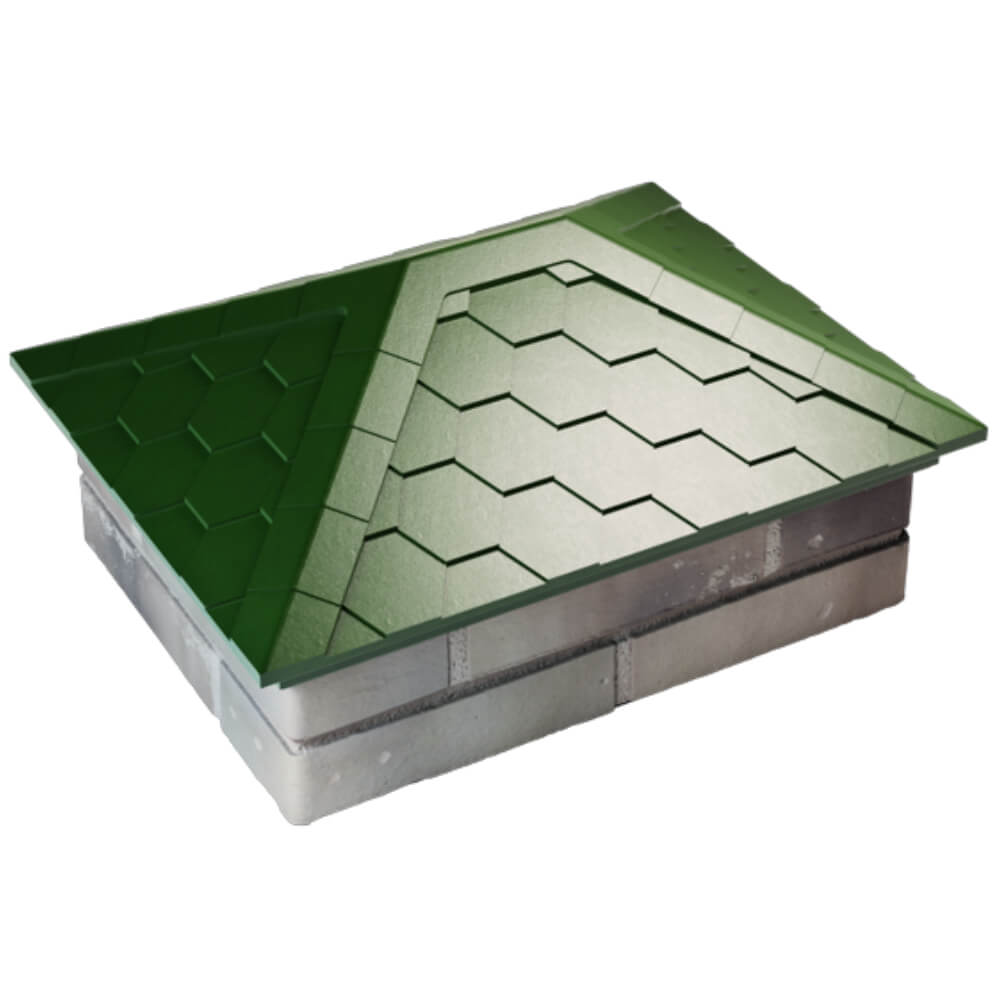 Колпак Zking Эверест Зеленый на столб 2х1.5 кирпича (520х390мм) Гатчина фото