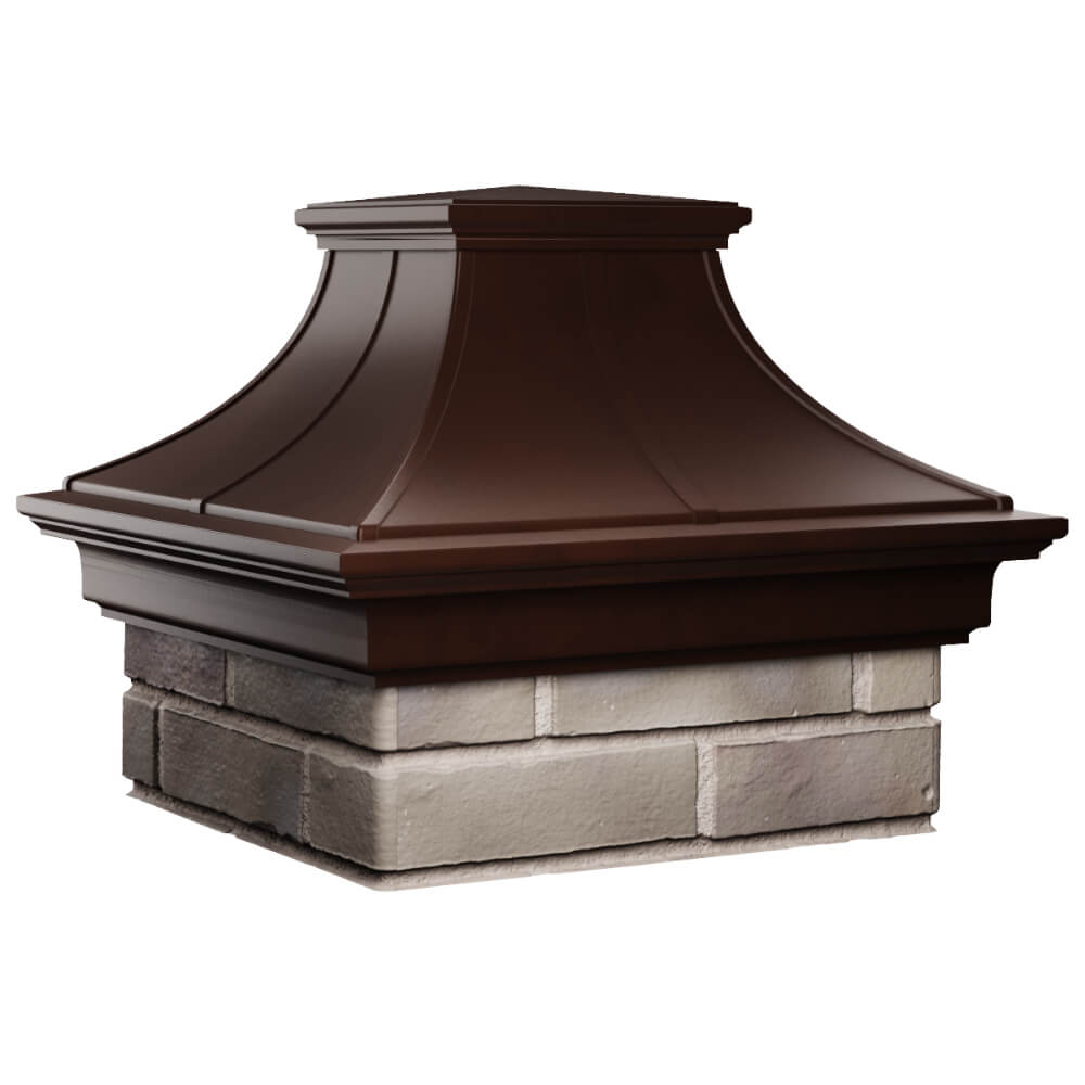 Колпак Zking Монблан Премиум Коричневый на столб 1.5х1.5 кирпича (385х385мм) в Гатчине фото