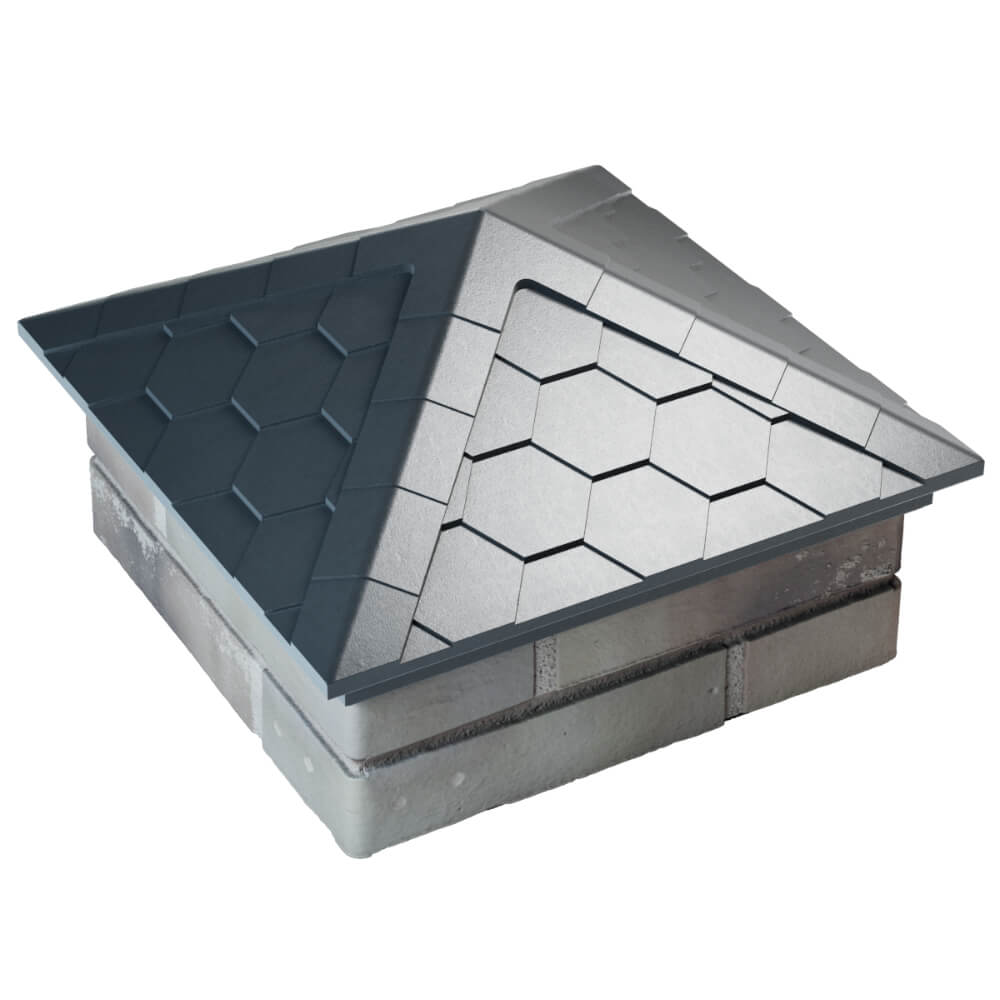 Колпак Zking Эверест Серый на столб 1.5х1.5 кирпича (390х390мм) в Гатчине фото