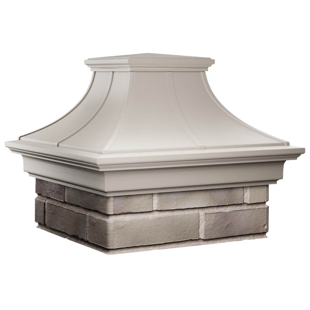 Колпак Zking Монблан Премиум Бежевый на столб 1.5х1.5 кирпича (385х385мм) в Гатчине фото