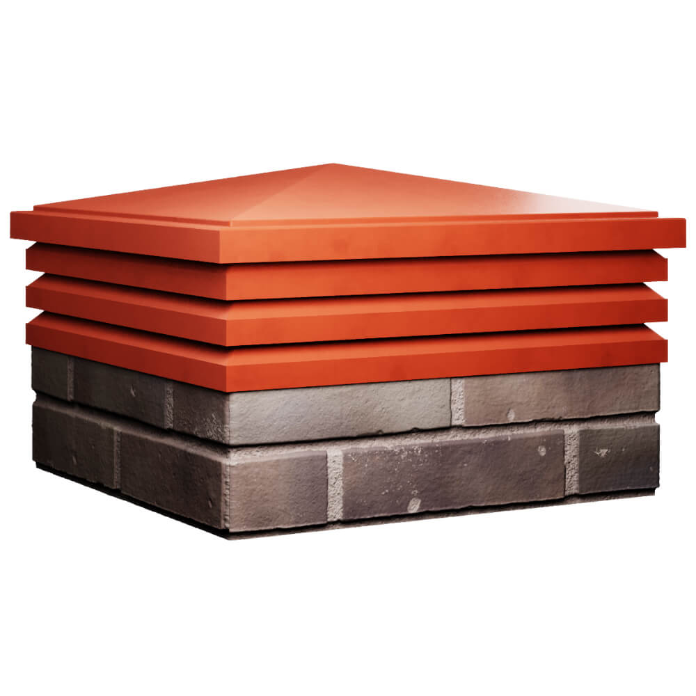 Колпак Zking Бона ХайТек Красный на столб 2х2 кирпича (513х513мм) в Гатчине фото