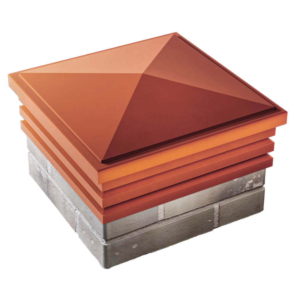 Колпак Zking Бона ХайТек Красный на столб 1.5х1.5 кирпича (385х385мм) в Гатчине фото