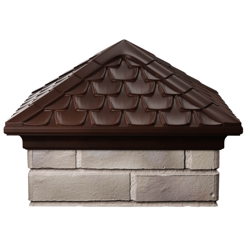 Колпак Zking Эльбрус Коричневый на столб 1.5х1.5 кирпича (385х385мм) Гатчина фото