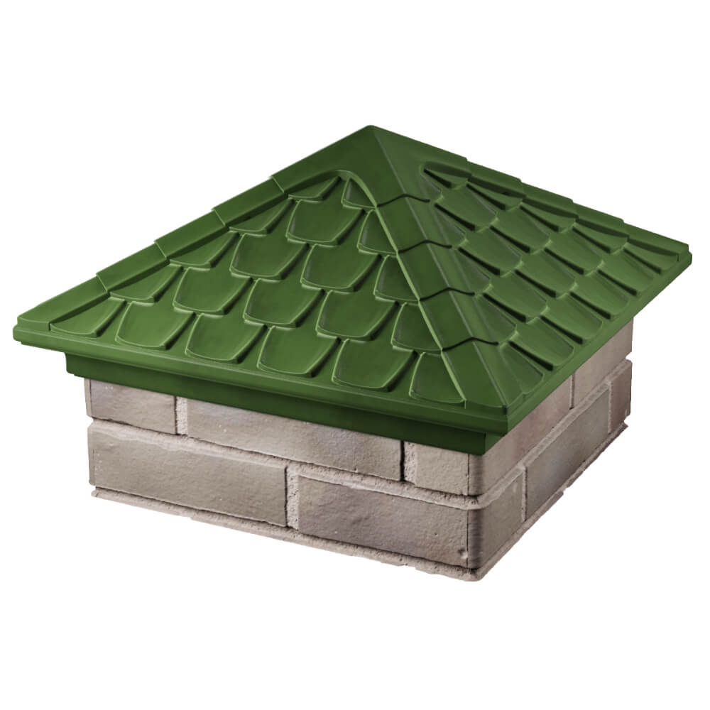 Колпак Zking Эльбрус Зеленый на столб 1.5х1.5 кирпича (385х385мм) в Гатчине фото