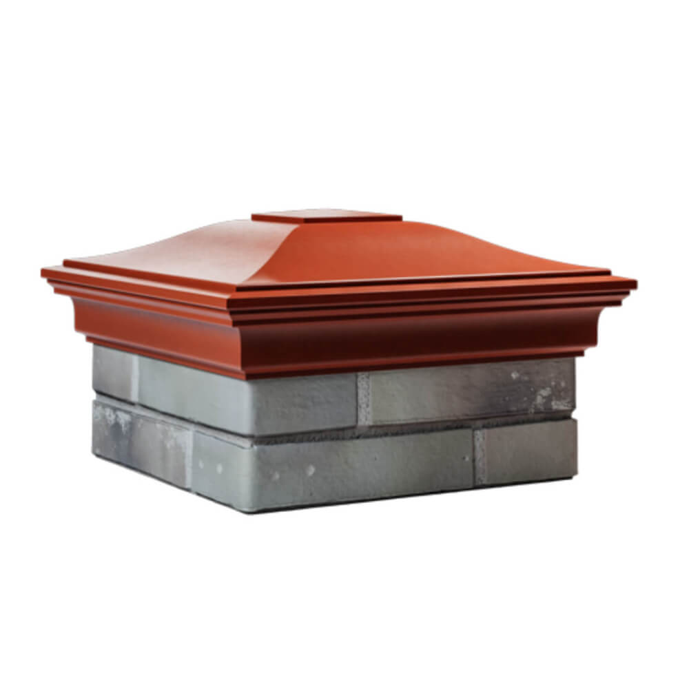 Колпак Zking Монблан Красный на столб 1.5х1.5 еврокирпича 0.7НФ (355х355мм) в Гатчине фото