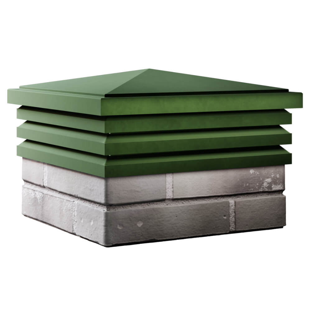 Колпак Zking Бона ХайТек Зеленый на столб 1.5х1.5 кирпича (385х385мм) в Гатчине фото