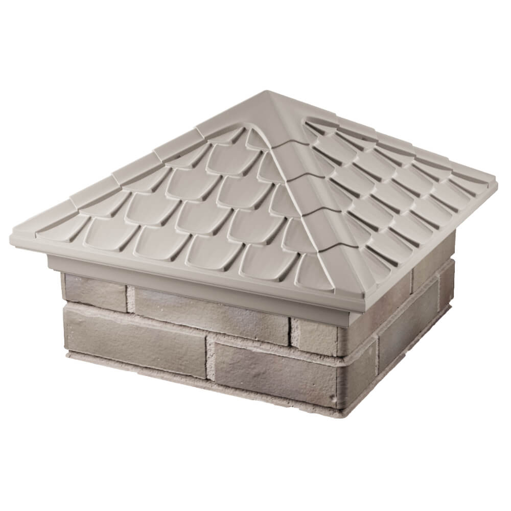 Колпак Zking Эльбрус Бежевый на столб 1.5х1.5 кирпича (385х385мм) в Гатчине фото