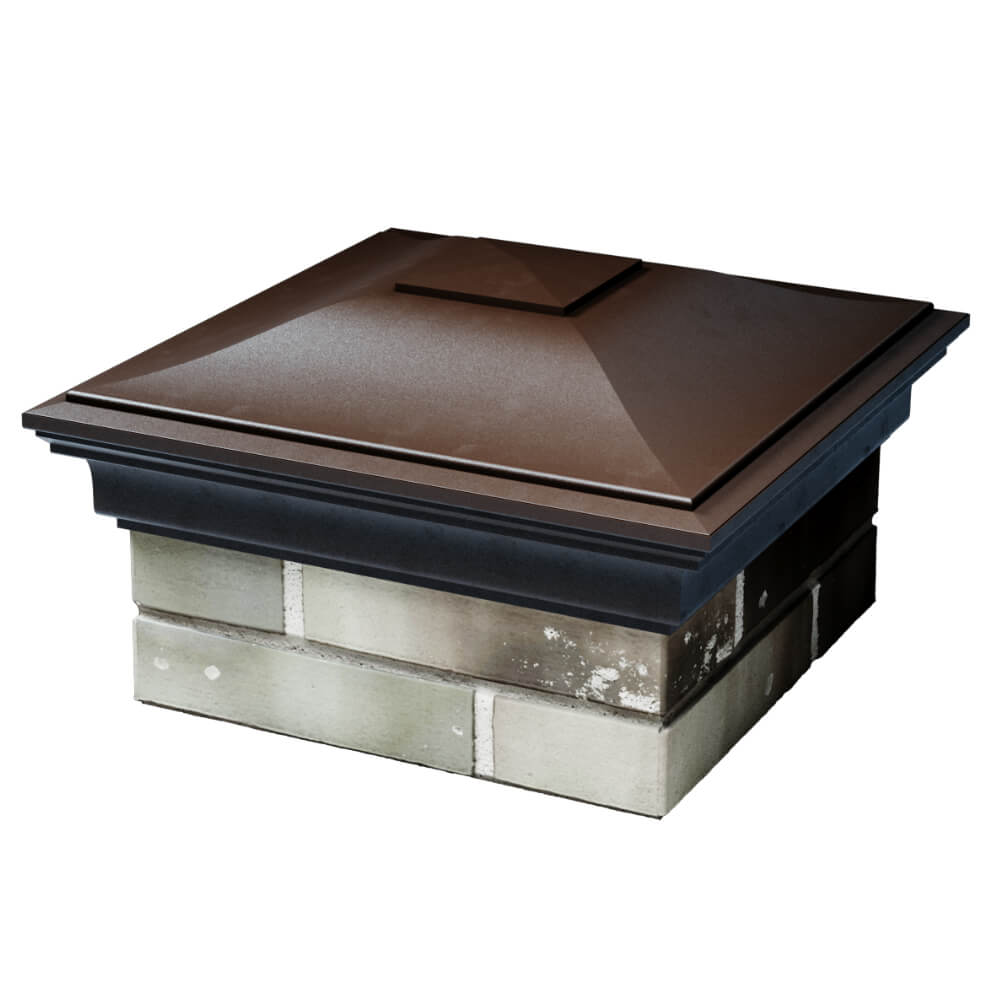 Колпак Zking Монблан Коричневый на столб 1.5х1.5 кирпича (385х385мм) в Гатчине фото