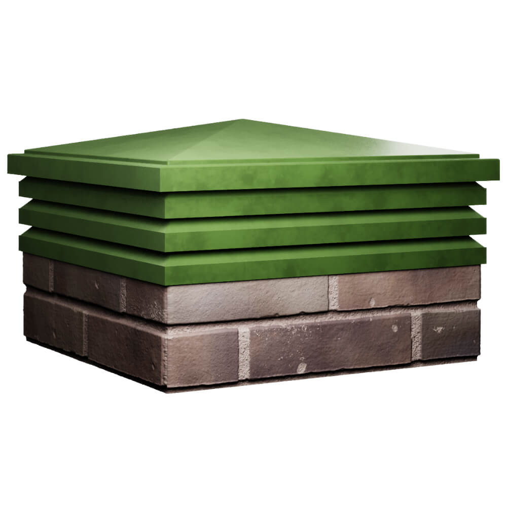 Колпак Zking Бона ХайТек Зеленый на столб 2х2 кирпича (513х513мм) в Гатчине фото