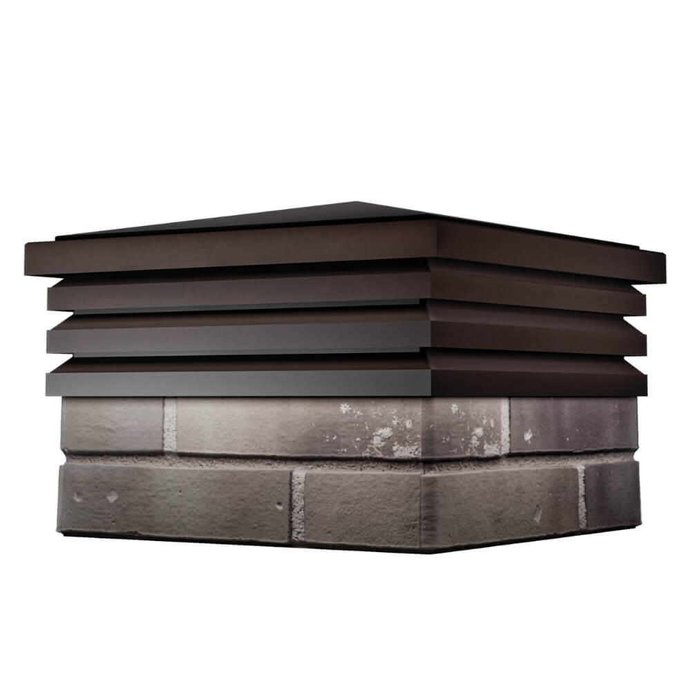 Колпак Zking Бона ХайТек Коричневый на столб 1.5х1.5 кирпича (385х385мм) в Гатчине фото