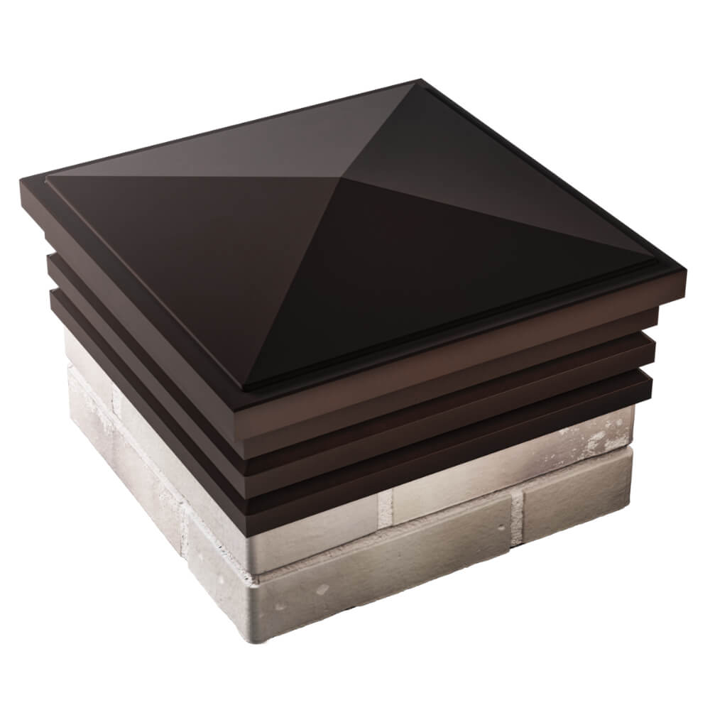 Колпак Zking Бона ХайТек Коричневый на столб 1.5х1.5 кирпича (385х385мм) в Гатчине фото