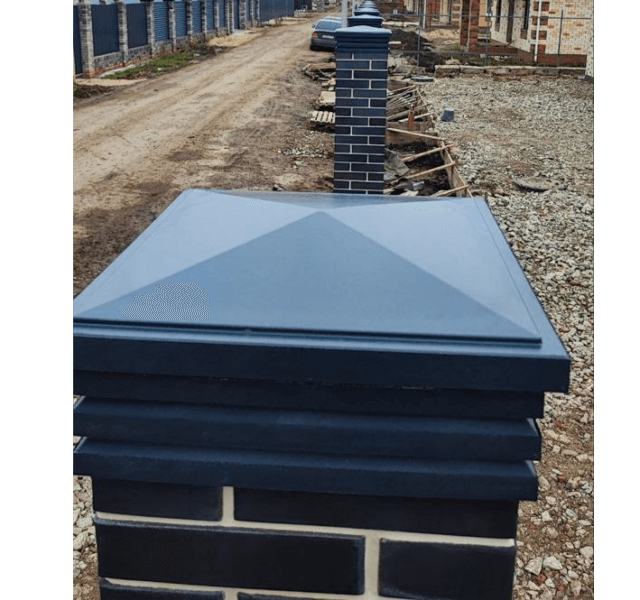 Колпак Zking Бона ХайТек Серый на столб 1.5х1.5 кирпича (385х385мм) в Гатчине фото