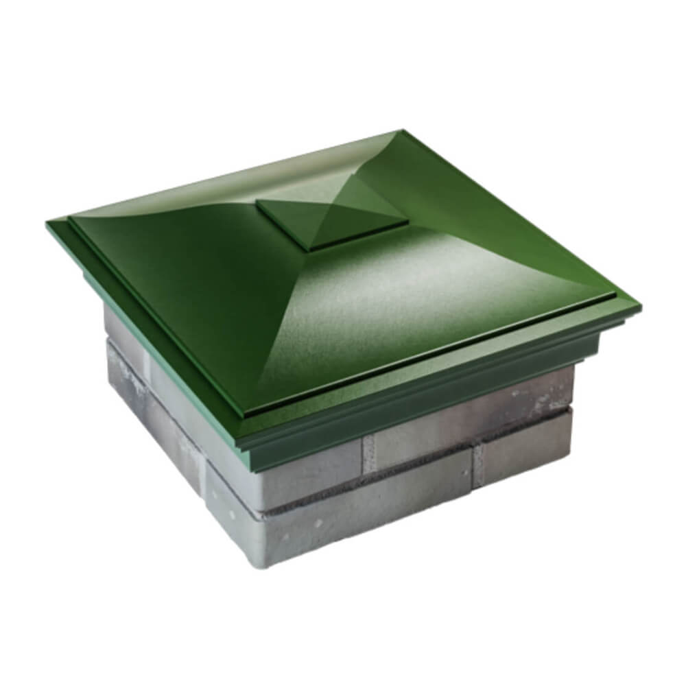 Колпак Zking Монблан Зеленый на столб 1.5х1.5 еврокирпича 0.7НФ (355х355мм) в Гатчине фото