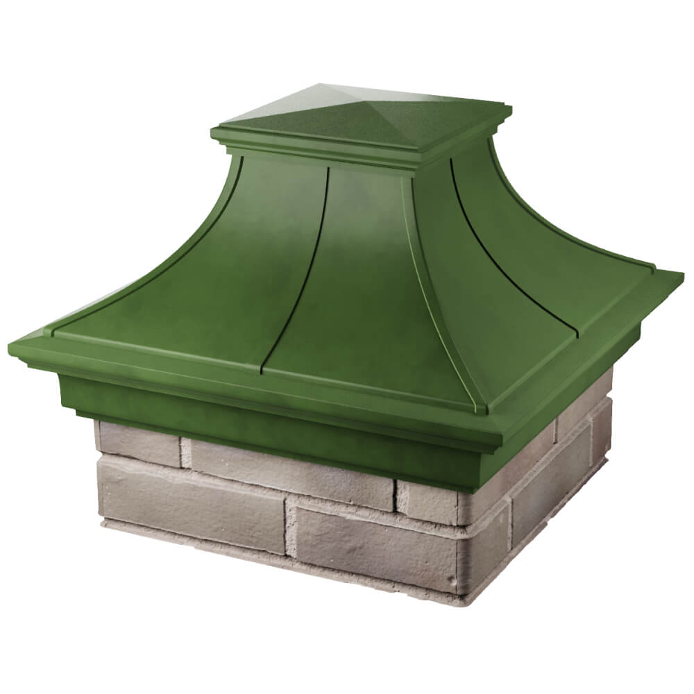 Колпак Zking Монблан Премиум Зеленый на столб 1.5х1.5 кирпича (385х385мм) в Гатчине фото