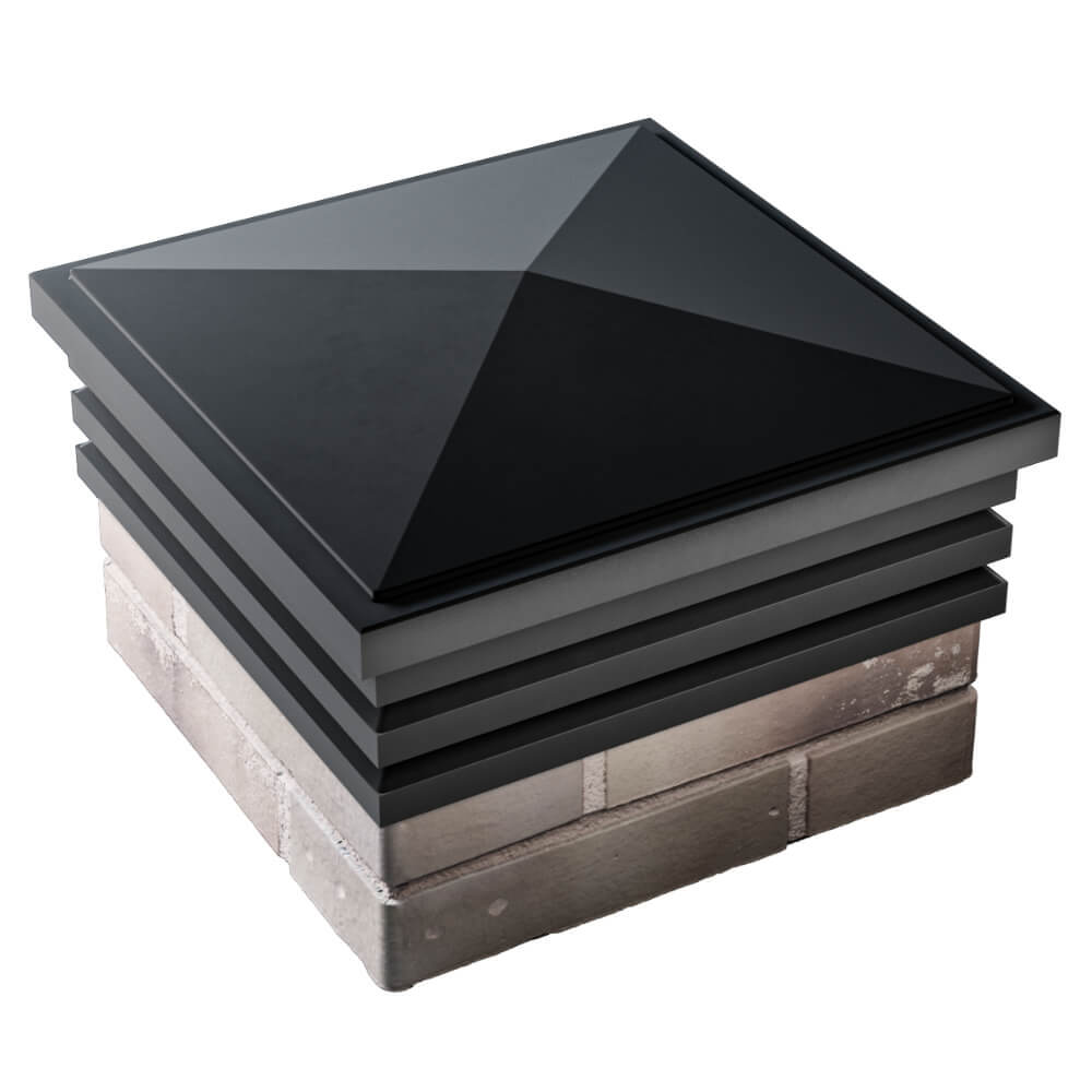 Колпак Zking Бона ХайТек Черный на столб 1.5х1.5 кирпича (385х385мм) в Гатчине фото