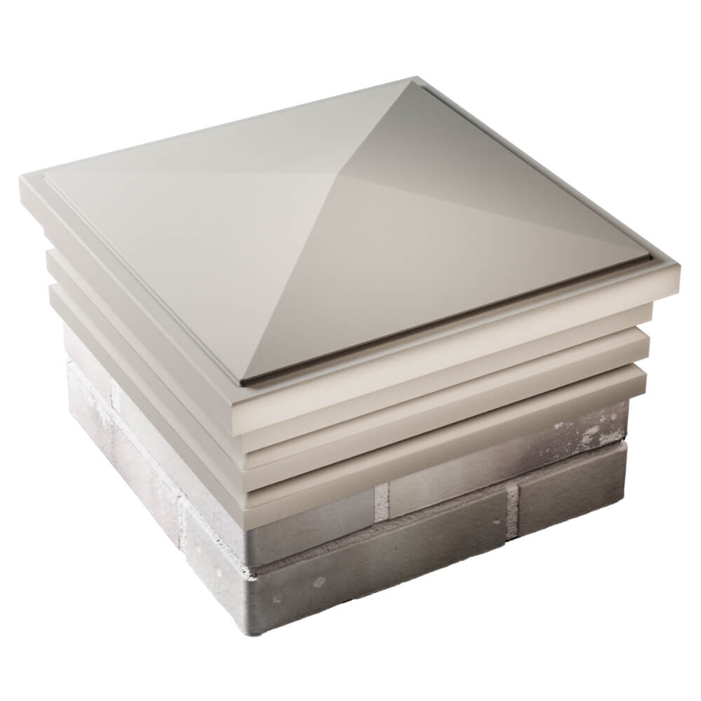 Колпак Zking Бона ХайТек Бежевый на столб 1.5х1.5 кирпича (385х385мм) в Гатчине фото