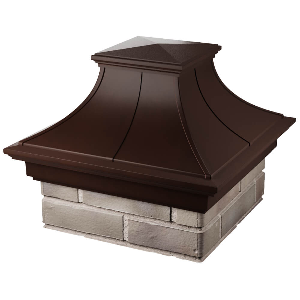 Колпак Zking Монблан Премиум Коричневый на столб 1.5х1.5 кирпича (385х385мм) в Гатчине фото