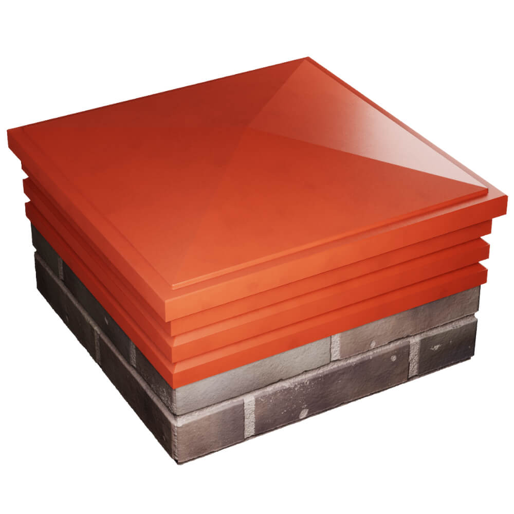 Колпак Zking Бона ХайТек Красный на столб 2х2 кирпича (513х513мм) в Гатчине фото