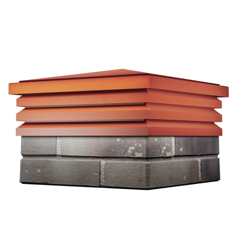 Колпак Zking Бона ХайТек Красный на столб 1.5х1.5 кирпича (385х385мм) в Гатчине фото