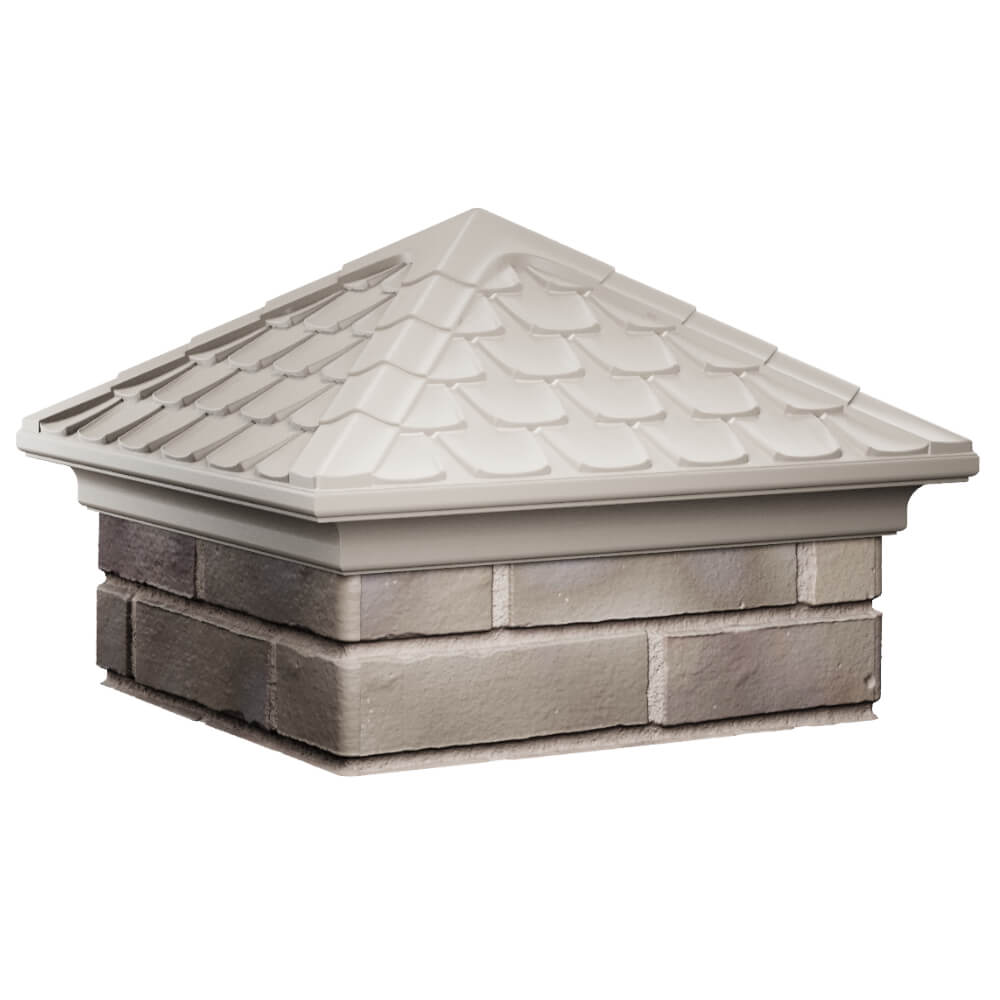 Колпак Zking Эльбрус Бежевый на столб 1.5х1.5 кирпича (385х385мм) в Гатчине фото