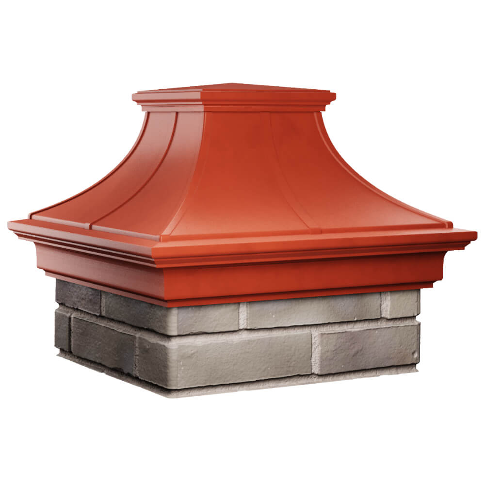 Колпак Zking Монблан Премиум Красный на столб 1.5х1.5 кирпича (385х385мм) в Гатчине фото